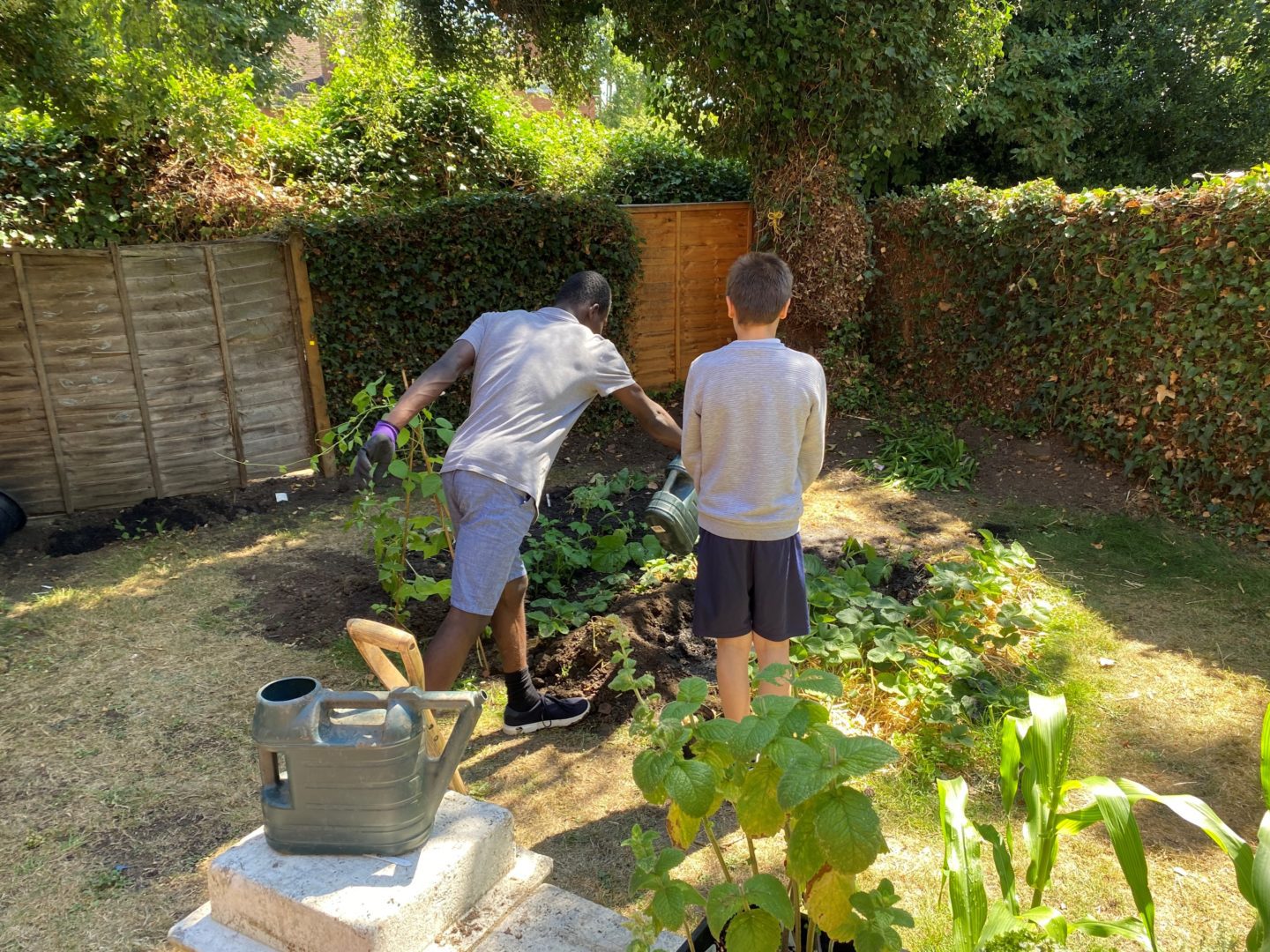 Pupils help with the garden